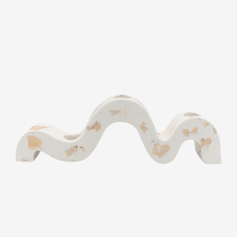 Wavy candlestick - With terrazzo