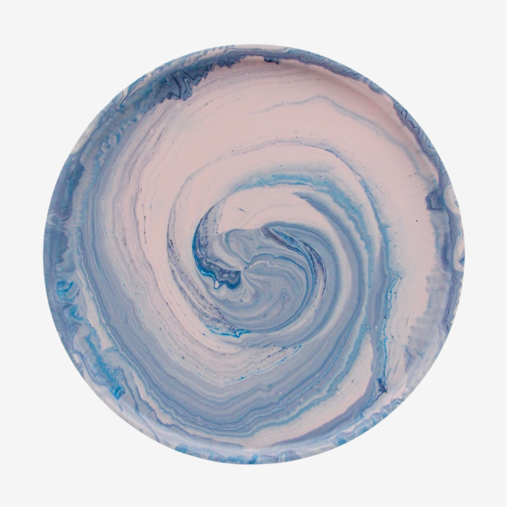 Stor rund bakke - Swirl pastel